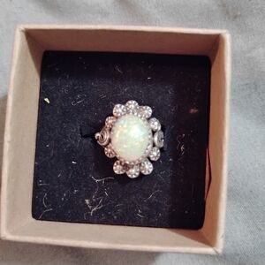 Elegant Silver Opal Ring